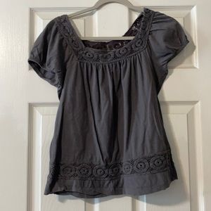 Grey Top with fine details at top